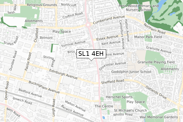 SL1 4EH map - small scale - OS Open Zoomstack (Ordnance Survey)