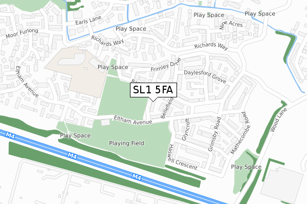 SL1 5FA map - large scale - OS Open Zoomstack (Ordnance Survey) SL1 5FA map - large scale - OS Open Zoomstack (Ordnance Survey)