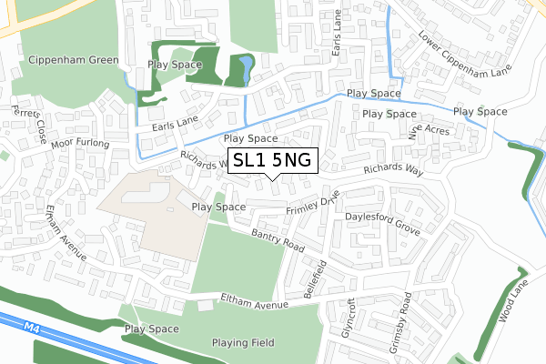 SL1 5NG map - large scale - OS Open Zoomstack (Ordnance Survey)