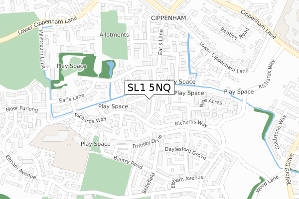 SL1 5NQ map - large scale - OS Open Zoomstack (Ordnance Survey)