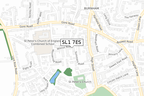 SL1 7ES map - large scale - OS Open Zoomstack (Ordnance Survey)