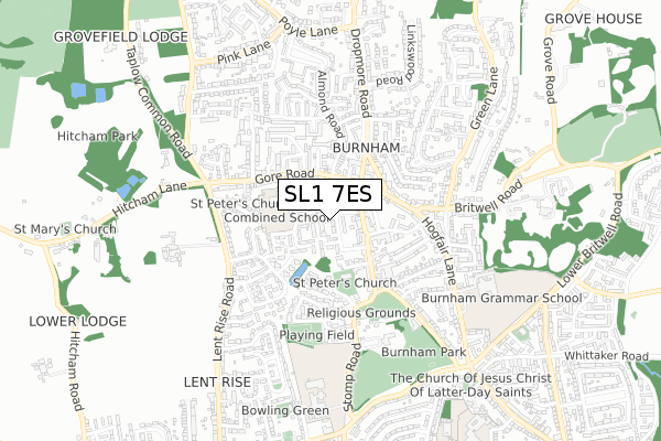 SL1 7ES map - small scale - OS Open Zoomstack (Ordnance Survey)