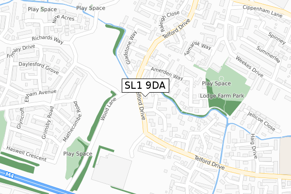 SL1 9DA map - large scale - OS Open Zoomstack (Ordnance Survey)