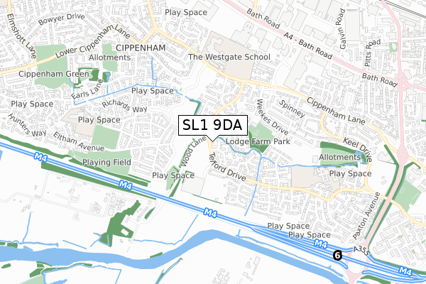 SL1 9DA map - small scale - OS Open Zoomstack (Ordnance Survey)