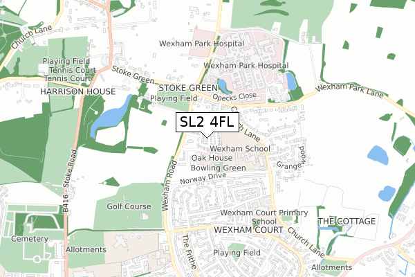 SL2 4FL map - small scale - OS Open Zoomstack (Ordnance Survey)