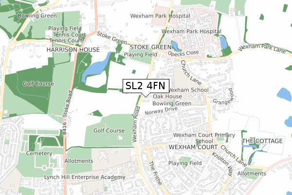 SL2 4FN map - small scale - OS Open Zoomstack (Ordnance Survey)