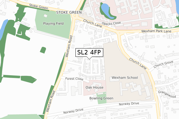 SL2 4FP map - large scale - OS Open Zoomstack (Ordnance Survey)