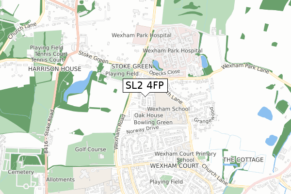 SL2 4FP map - small scale - OS Open Zoomstack (Ordnance Survey)