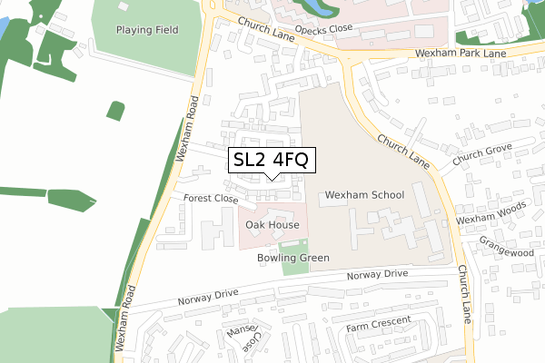 SL2 4FQ map - large scale - OS Open Zoomstack (Ordnance Survey)