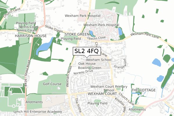 SL2 4FQ map - small scale - OS Open Zoomstack (Ordnance Survey)