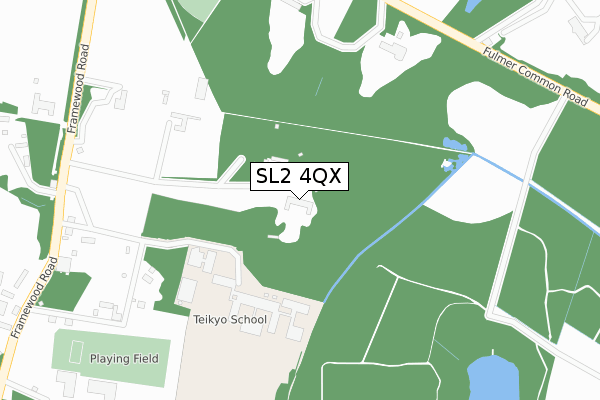 SL2 4QX map - large scale - OS Open Zoomstack (Ordnance Survey)