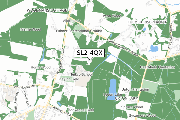 SL2 4QX map - small scale - OS Open Zoomstack (Ordnance Survey)