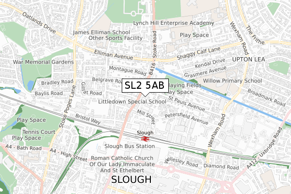 SL2 5AB map - small scale - OS Open Zoomstack (Ordnance Survey)