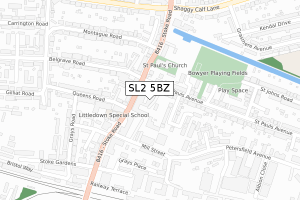 SL2 5BZ map - large scale - OS Open Zoomstack (Ordnance Survey) SL2 5BZ map - large scale - OS Open Zoomstack (Ordnance Survey)