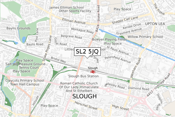 SL2 5JQ map - small scale - OS Open Zoomstack (Ordnance Survey) SL2 5JQ map - small scale - OS Open Zoomstack (Ordnance Survey)