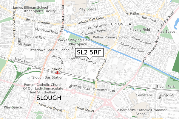 SL2 5RF map - small scale - OS Open Zoomstack (Ordnance Survey)