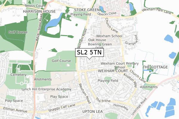 SL2 5TN map - small scale - OS Open Zoomstack (Ordnance Survey)