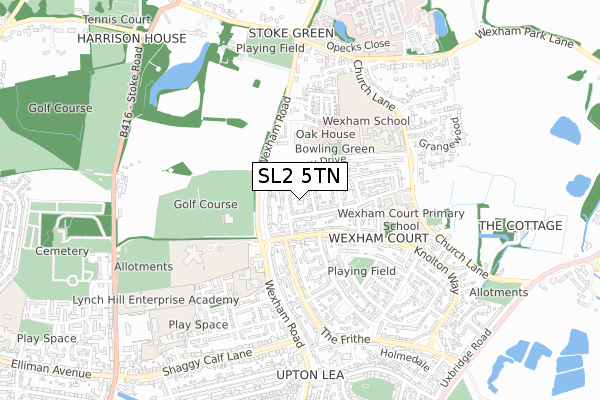 SL2 5TN map - small scale - OS Open Zoomstack (Ordnance Survey) SL2 5TN map - small scale - OS Open Zoomstack (Ordnance Survey)