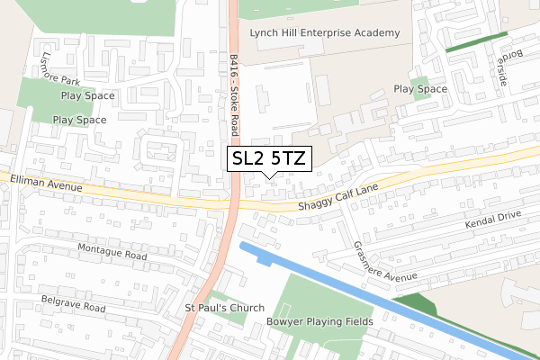 SL2 5TZ map - large scale - OS Open Zoomstack (Ordnance Survey)