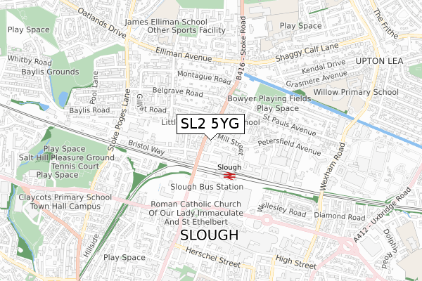 SL2 5YG map - small scale - OS Open Zoomstack (Ordnance Survey) SL2 5YG map - small scale - OS Open Zoomstack (Ordnance Survey)