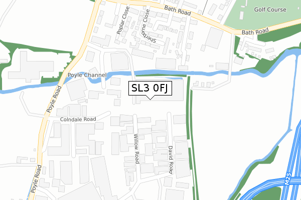 SL3 0FJ map - large scale - OS Open Zoomstack (Ordnance Survey)