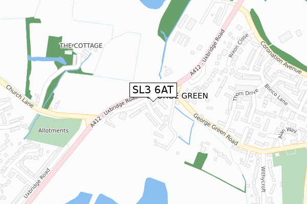 SL3 6AT map - large scale - OS Open Zoomstack (Ordnance Survey)