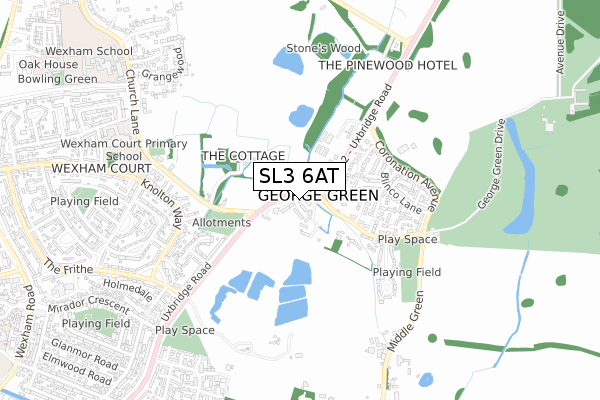 SL3 6AT map - small scale - OS Open Zoomstack (Ordnance Survey)