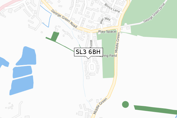 SL3 6BH map - large scale - OS Open Zoomstack (Ordnance Survey)