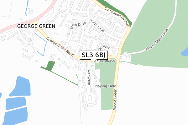 SL3 6BJ map - large scale - OS Open Zoomstack (Ordnance Survey)