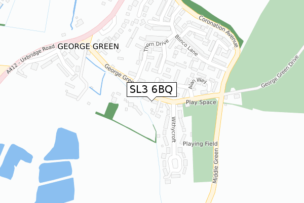 SL3 6BQ map - large scale - OS Open Zoomstack (Ordnance Survey)