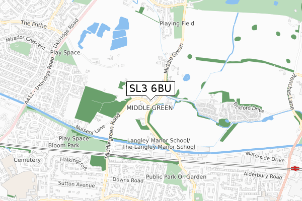 SL3 6BU map - small scale - OS Open Zoomstack (Ordnance Survey)