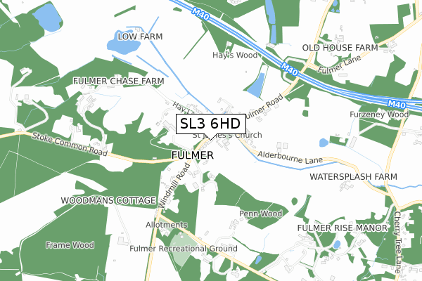 SL3 6HD map - small scale - OS Open Zoomstack (Ordnance Survey)