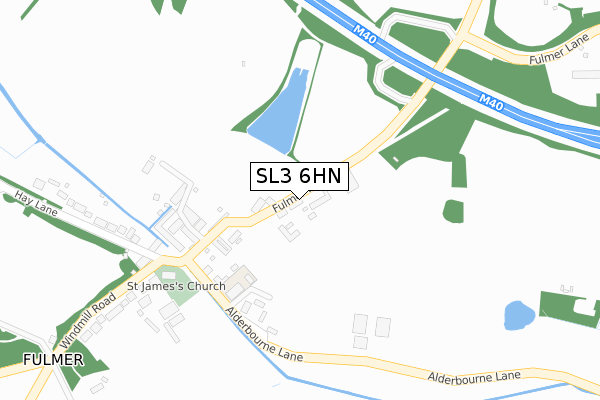 SL3 6HN map - large scale - OS Open Zoomstack (Ordnance Survey)