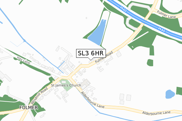 SL3 6HR map - large scale - OS Open Zoomstack (Ordnance Survey)