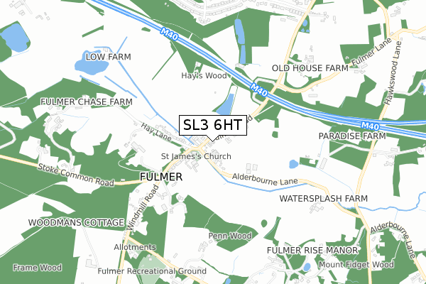 SL3 6HT map - small scale - OS Open Zoomstack (Ordnance Survey)