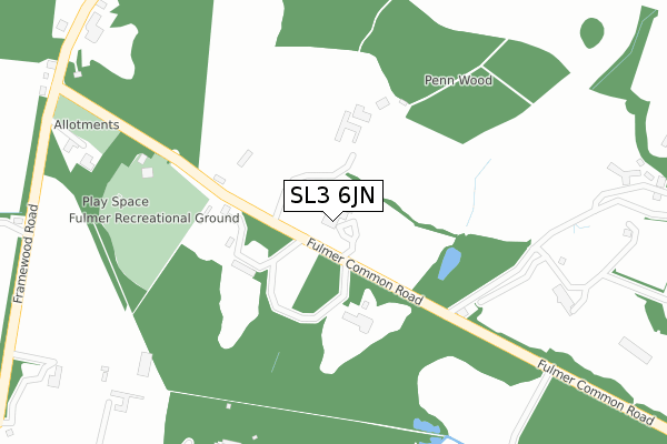 SL3 6JN map - large scale - OS Open Zoomstack (Ordnance Survey)