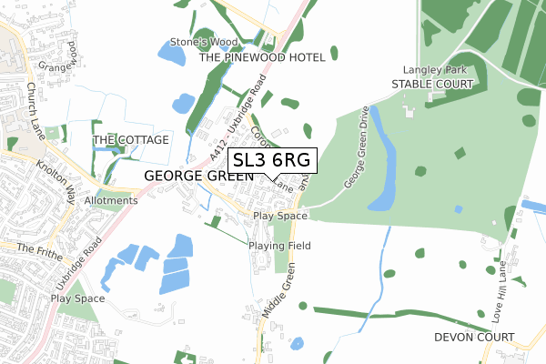 SL3 6RG map - small scale - OS Open Zoomstack (Ordnance Survey)