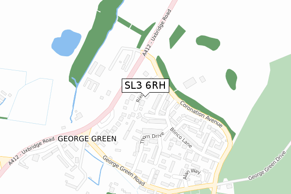 SL3 6RH map - large scale - OS Open Zoomstack (Ordnance Survey)