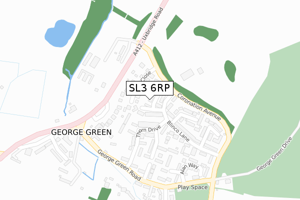 SL3 6RP map - large scale - OS Open Zoomstack (Ordnance Survey)