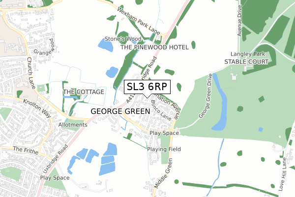SL3 6RP map - small scale - OS Open Zoomstack (Ordnance Survey)