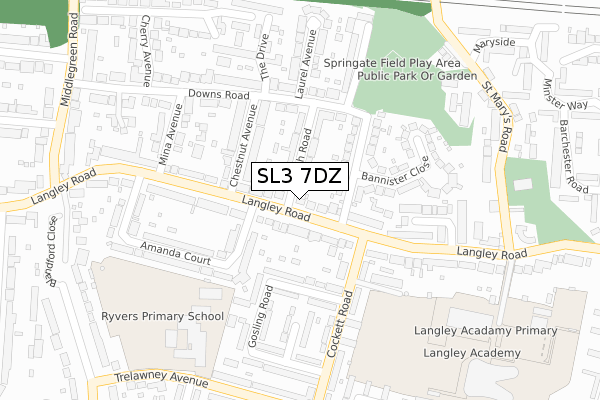 SL3 7DZ map - large scale - OS Open Zoomstack (Ordnance Survey) SL3 7DZ map - large scale - OS Open Zoomstack (Ordnance Survey)