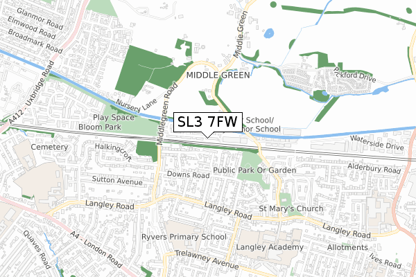 SL3 7FW map - small scale - OS Open Zoomstack (Ordnance Survey) SL3 7FW map - small scale - OS Open Zoomstack (Ordnance Survey)