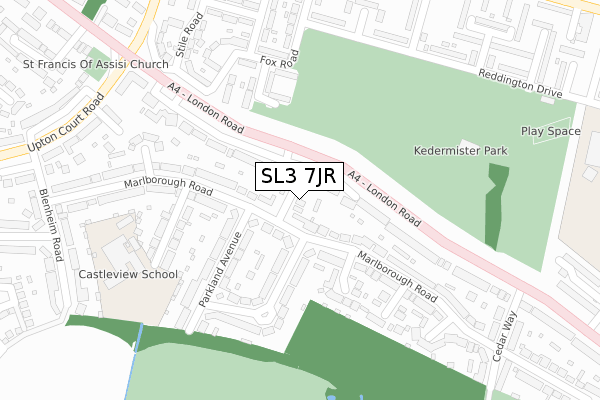 SL3 7JR map - large scale - OS Open Zoomstack (Ordnance Survey)