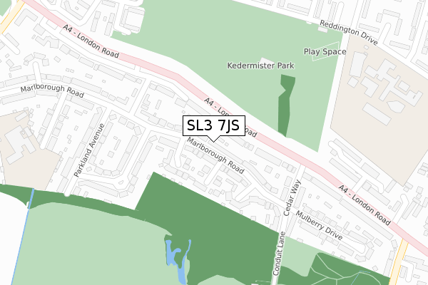 SL3 7JS map - large scale - OS Open Zoomstack (Ordnance Survey)