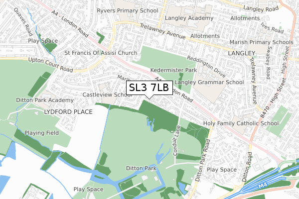 SL3 7LB map - small scale - OS Open Zoomstack (Ordnance Survey)