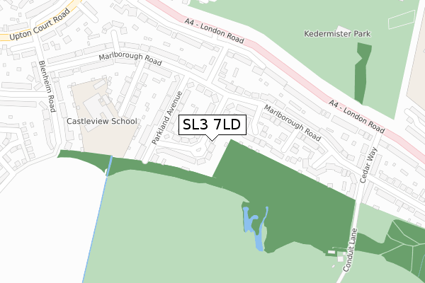 SL3 7LD map - large scale - OS Open Zoomstack (Ordnance Survey)