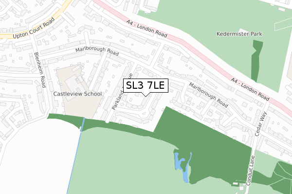 SL3 7LE map - large scale - OS Open Zoomstack (Ordnance Survey)