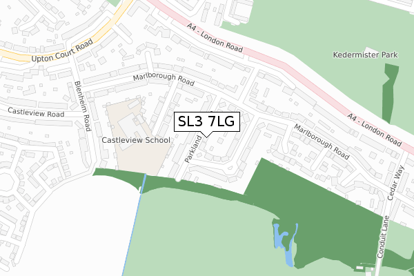 SL3 7LG map - large scale - OS Open Zoomstack (Ordnance Survey)