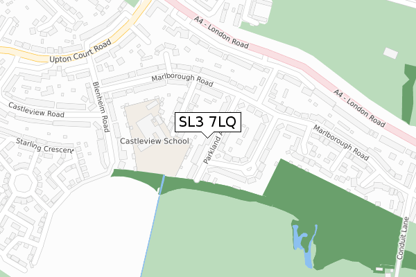 SL3 7LQ map - large scale - OS Open Zoomstack (Ordnance Survey)