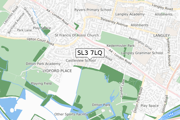 SL3 7LQ map - small scale - OS Open Zoomstack (Ordnance Survey)